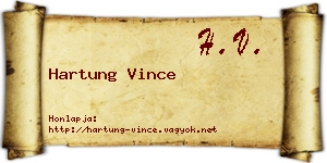 Hartung Vince névjegykártya